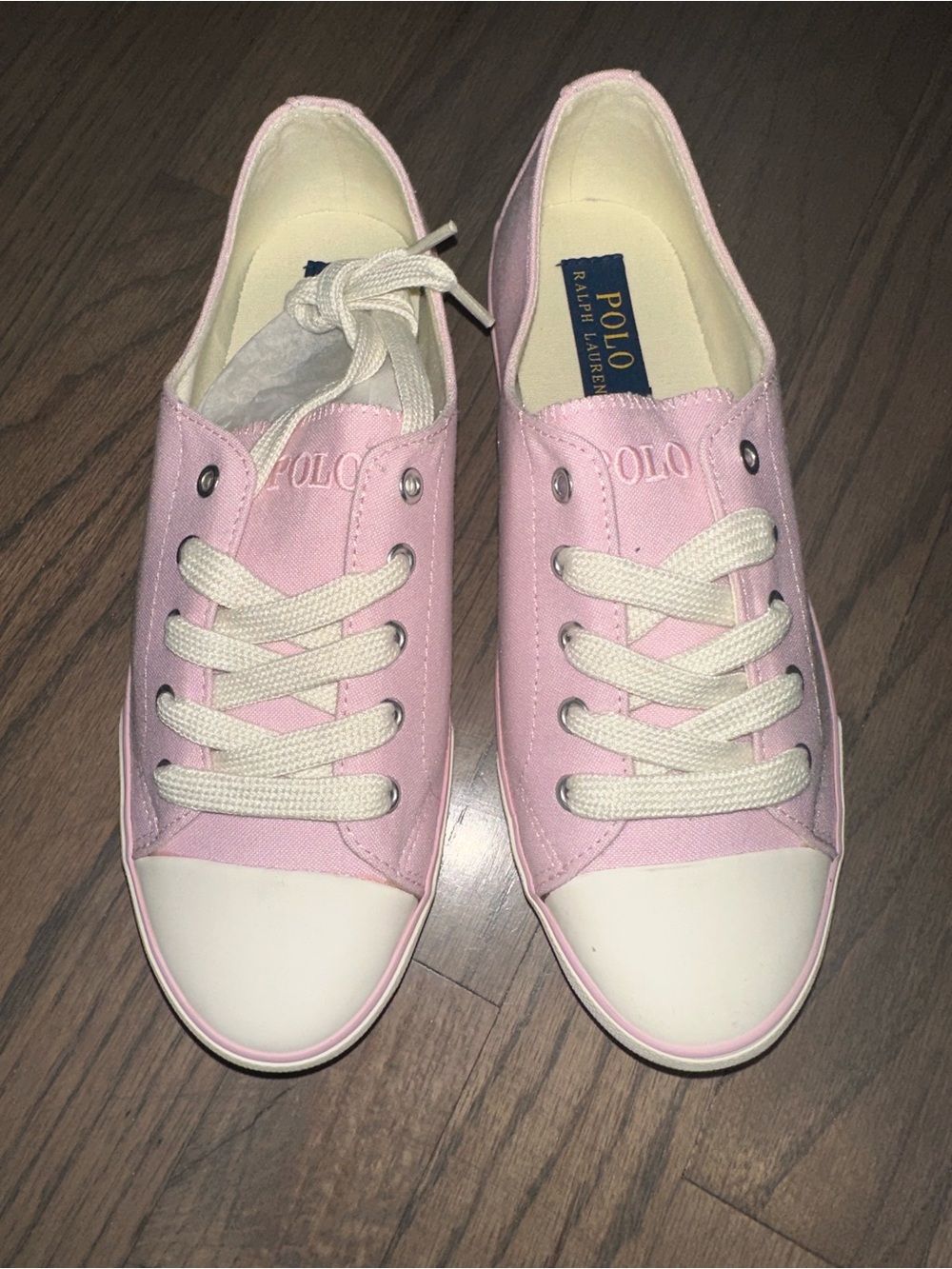 Polo by Ralph Lauren Light Pink Canvas Low-Top Sneakers